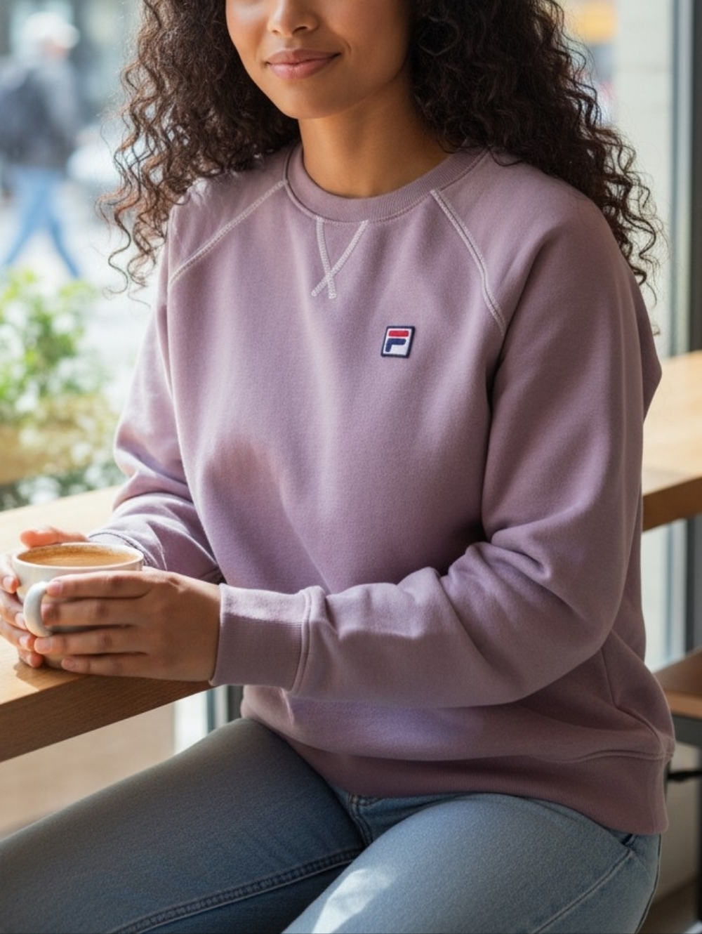 Fila Lavender Crewneck Sweatshirt with Logo